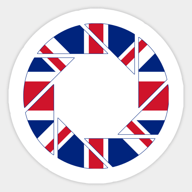 British Aperture Sticker by PhotoPunk